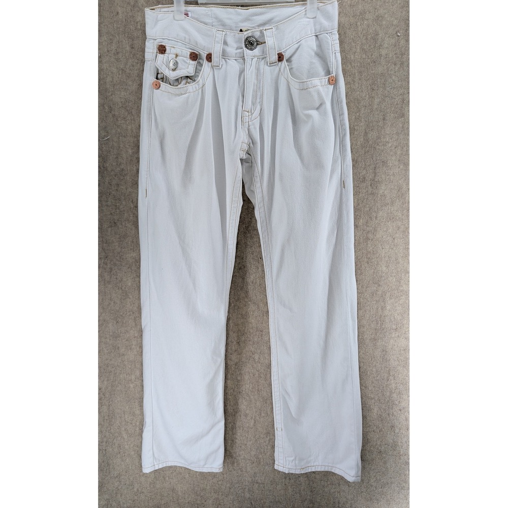 True Religion White Jeans Mens 30x30 Made in USA 24-803MYBT Vintage